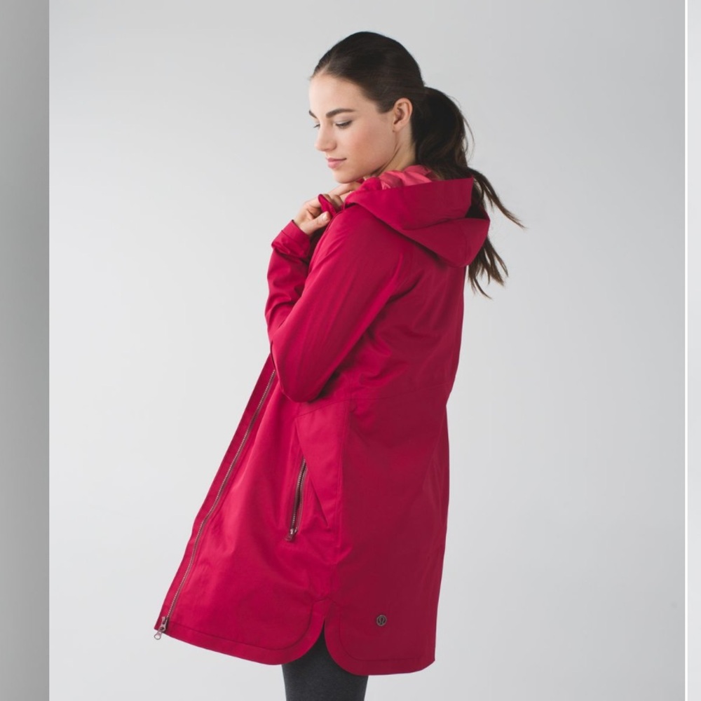 Lululemon Definitely Raining Jacket - cranberry